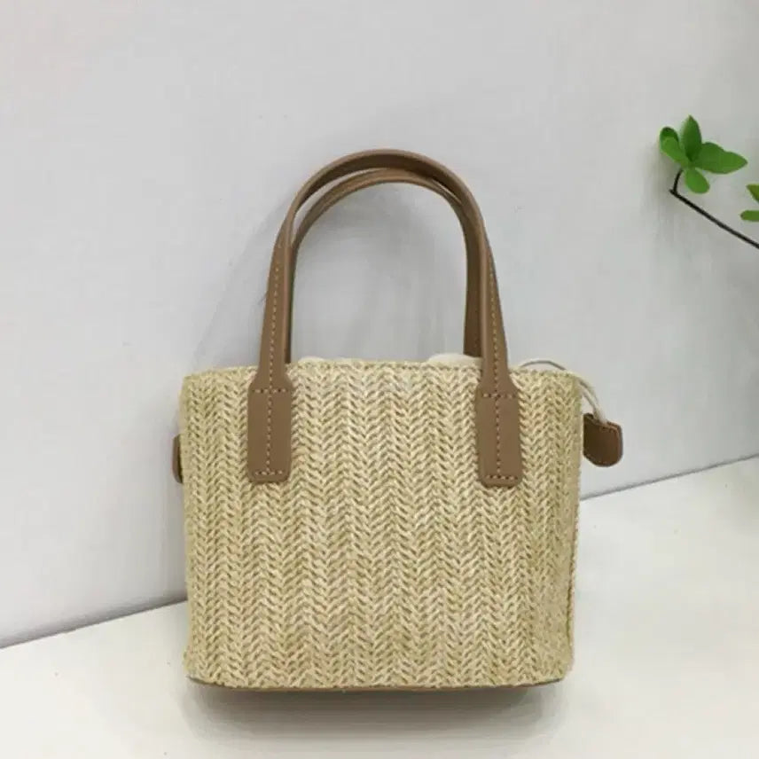 [BUNJANG] Rattan Viscose Mini Tote Bag Crossbody / 라탄 비스코스 미니 토트백 크로스백
