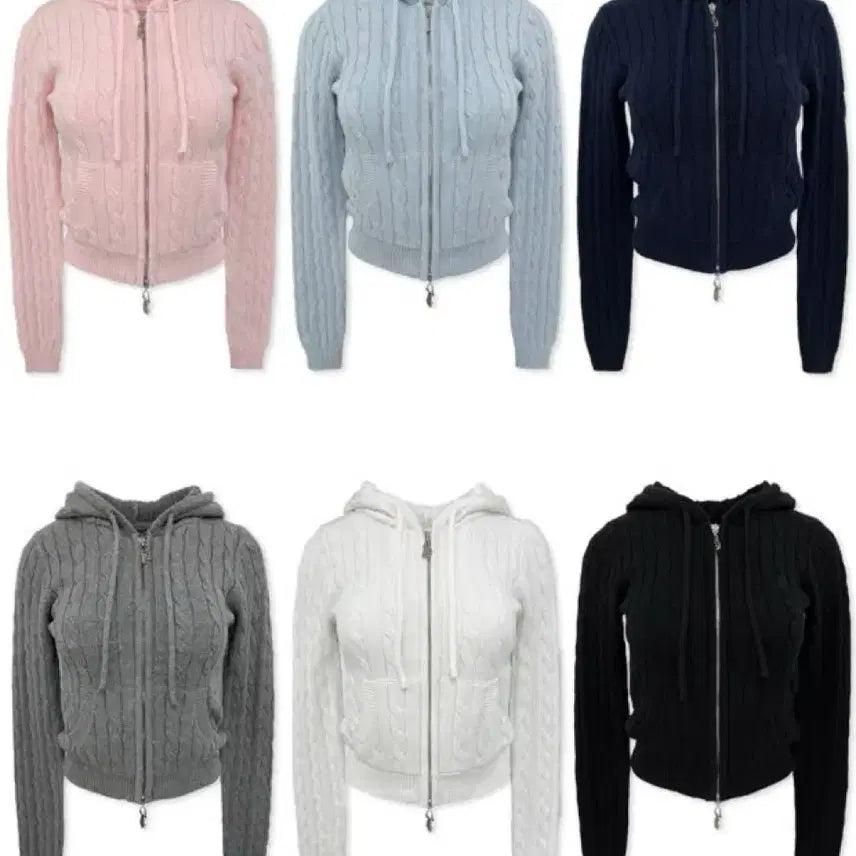 [BUNJANG] Pale Jade Cable Knit Hooded Zip-Up Navy / 페일제이드 palejade 케이블 니트 후드집업 네이비