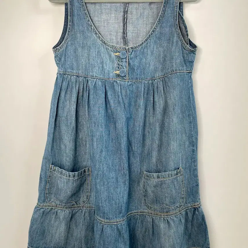 [BUNJANG] Blanco Denim Pocket Mini Dress / BLANCO 블랑코 데님 포켓 미니 원피스 36
