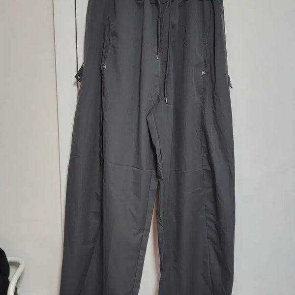 [BUNJANG] Unisex Charcoal Wide Training Pants / 남녀공용) 진그레이 와이드 트레이닝 팬츠