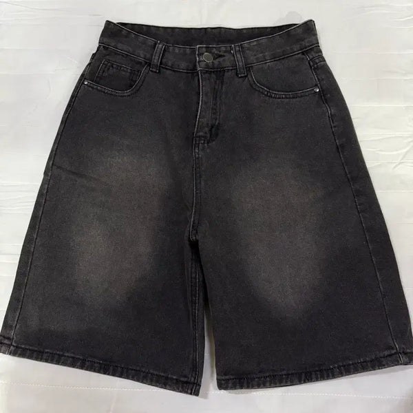 [BUNJANG] Black Denim Bermuda Shorts / 흑청 버뮤다 팬츠