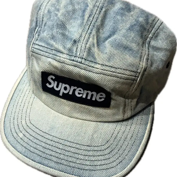[BUNJANG] Supreme Washed Chino Twill Camp Cap Denim / 25FW 슈프림 워시드 치노 트윌 캠프캡 데님