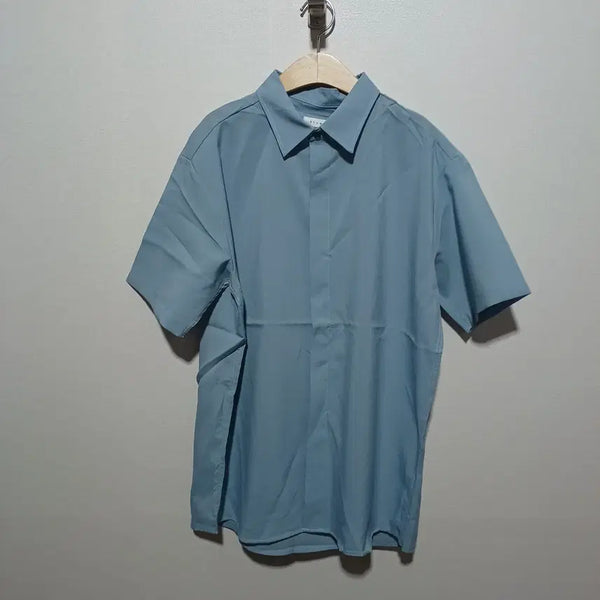 [BUNJANG] SLAM Men's Oversized Short Sleeve Shirt Light Blue / 새상품) SLAM 남성 오버핏 반팔 셔츠 하늘색 (26A1466)