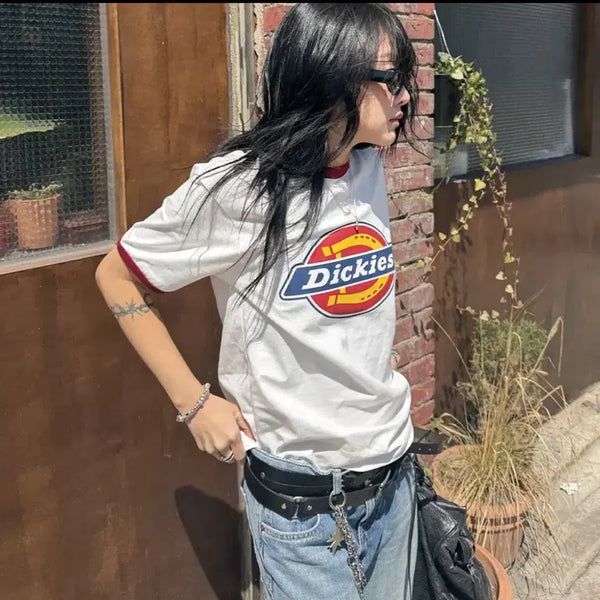 [BUNJANG] Dickies Tree Logo Ringer T-Shirt Red / 디키즈 트리 로고 링거티셔츠 red