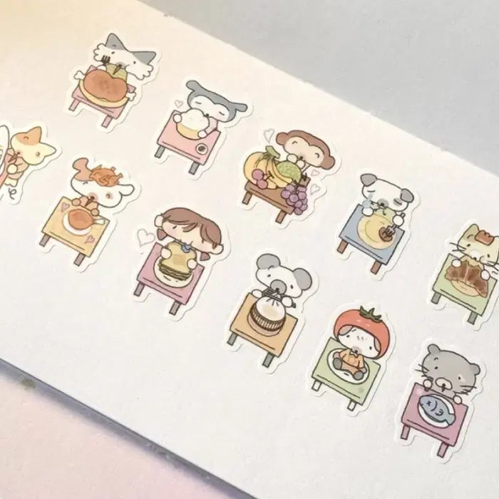 [BUNJANG] Mangldo Love's Dining Table Kiss Cut Sticker Sheet / 맹글도어 사랑의 밥상 키스컷