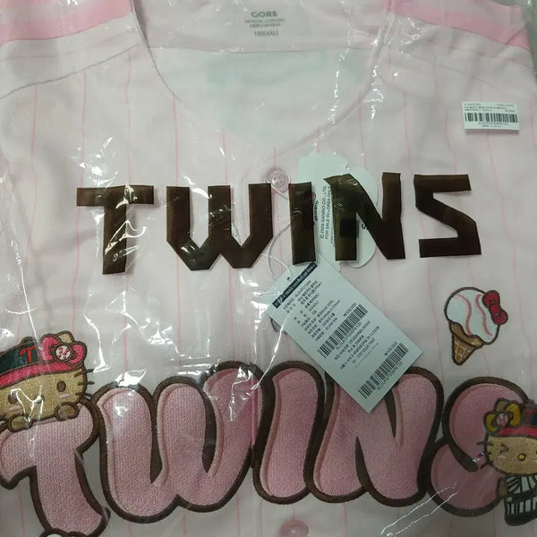 [BUNJANG] LG Twins Tanning Kitty Collaboration Pink Pop Baseball Uniform / lg트윈스 엘지 트윈스 태닝 키티 핑크 팝 유니폼 110 120