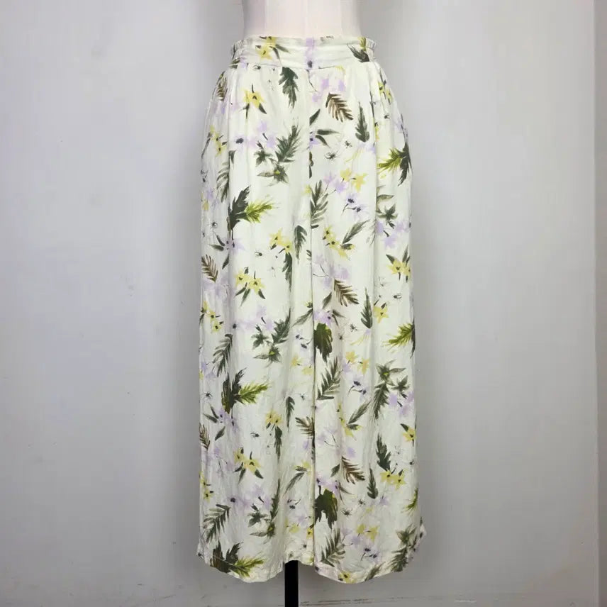 [BUNJANG] CIAOPANIC Linen Ivory Flower Wide Pants / CIAOPANIC 린넨 아이보리 플라워 와이드팬츠