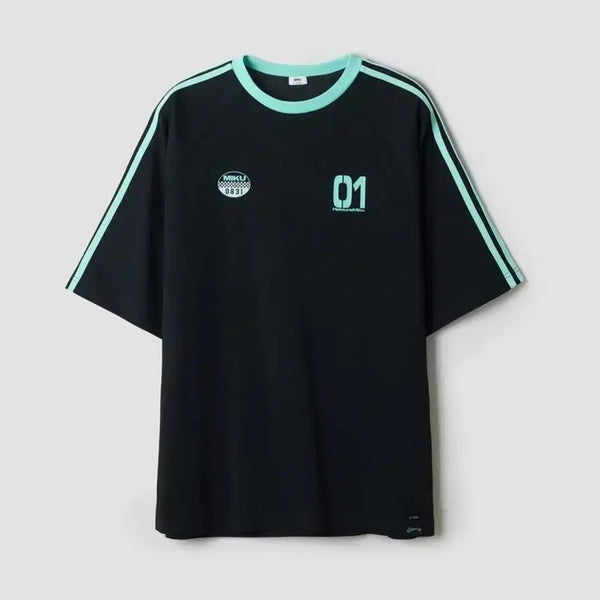 [BUNJANG] Hatsune Miku Color Block Short Sleeve T-Shirt XL / 블랙 미쿠 01 반팔 티셔츠 하츠네 미쿠 배색 반팔 티셔츠 XL 105