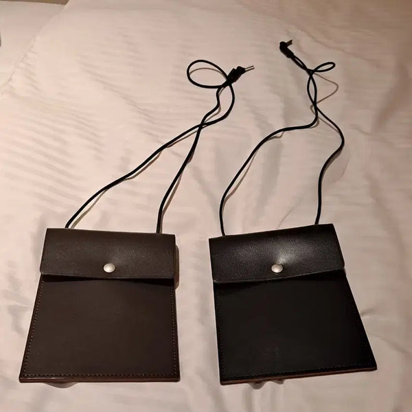 [BUNJANG] MHL Contrast Leather Shoulder Bag / MHL 컨트라스트 레더 숄더백 블랙, 브라운
