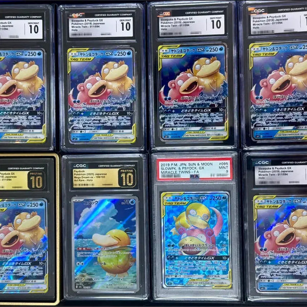 [BUNJANG] Pokemon Tag Team Graded Cards (Mewtwo & Mew, Slowpoke & Psyduck) / 야돈 고라파덕 태그팀 등급카드 일판