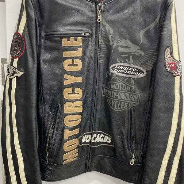 [BUNJANG] Vintage Harley-Davidson Genuine Leather Biker Jacket / [M~정핏L/유일매물] 빈티지 정품 할리데이비슨 소가죽 라이더 자켓