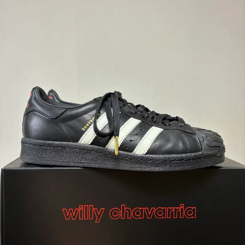 [BUNJANG] Adidas x Willy Chavarria Superstar Black Sneakers / [260]아디다스x윌리차바리아 슈퍼스타 블랙