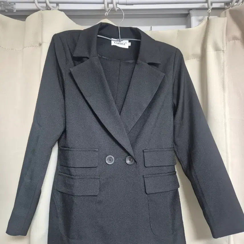 [BUNJANG] Double Button Suit Set Black / 더블 버튼 정장 셋업 세트 블랙