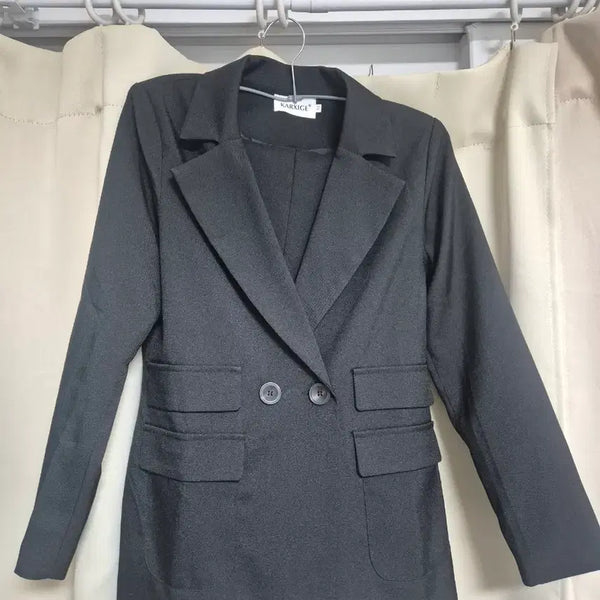 [BUNJANG] Double Button Suit Set Black / 더블 버튼 정장 셋업 세트 블랙
