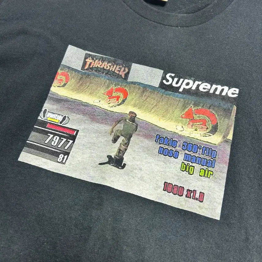 [BUNJANG] Supreme x Thrasher Game T-Shirt Black L / [L] 슈프림 x 트레셔 게임 티셔츠 블랙 - 21FW