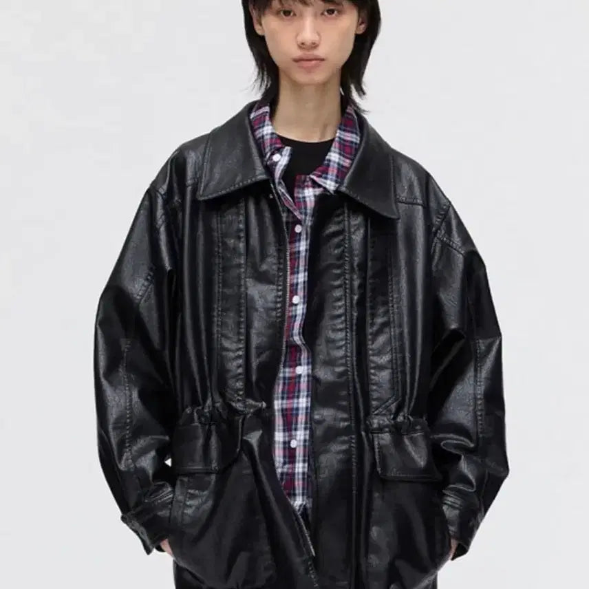 [BUNJANG] Please Project Vegan Leather Jacket / 플리즈프로젝트 비건 레더 자켓