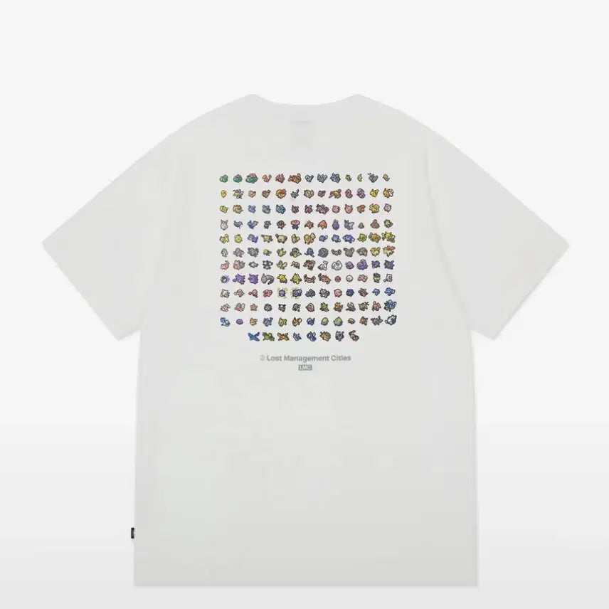 [BUNJANG] LMC White Pocket T-Shirt Pokemon Encyclopedia Print XL / (XL사이즈) LMC 반팔티 화이트 포켓몬 도감 프린팅