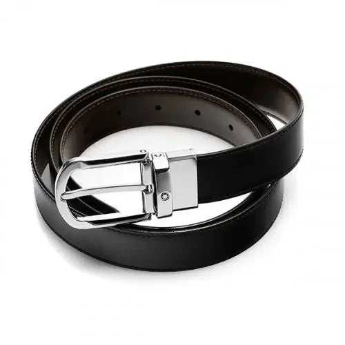 [BUNJANG] Montblanc Reversible Leather Belt with Rotating Horseshoe Buckle / 몽블랑 회전식 라운드 편자형 버클 리버서블 레더 벨트 111080 새제품