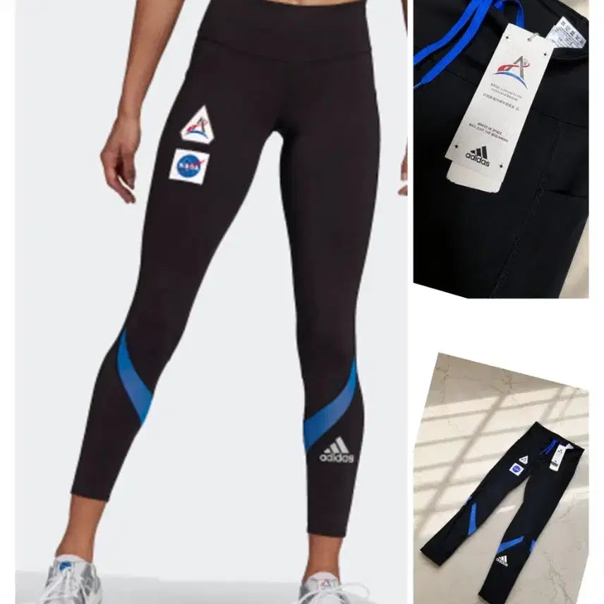 [BUNJANG] Adidas x NASA Space Race Leggings (Black/Blue, XS) / (정품/새상품) 아디다스 x NASA 스페이스 레이스 레깅스