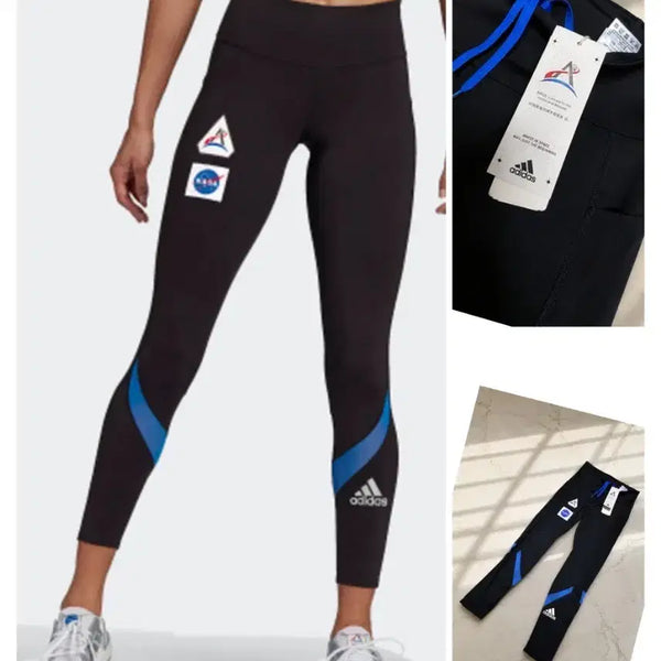 [BUNJANG] Adidas x NASA Space Race Leggings (Black/Blue, XS) / (정품/새상품) 아디다스 x NASA 스페이스 레이스 레깅스