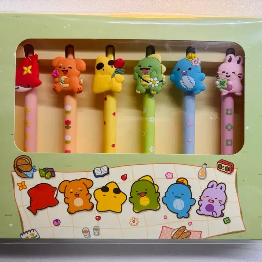[BUNJANG] Pixelly Spring Goods 6-Color Ballpoint Pen / 픽셀리 봄굿즈 볼펜6색