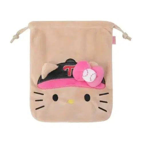 [BUNJANG] LG Twins Tanning Hello Kitty Drawstring Pouch (Brown) / 엘지 트윈스 태닝 헬로키티 조리개 파우치(BROWN)
