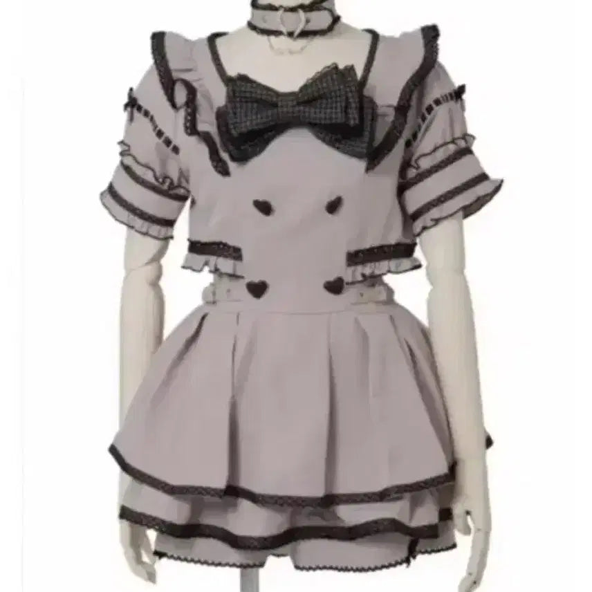 [BUNJANG] LIZLISA Trench Choker Setup Set Pink / 리즈리사 트렌치 초커 셋업 핑크