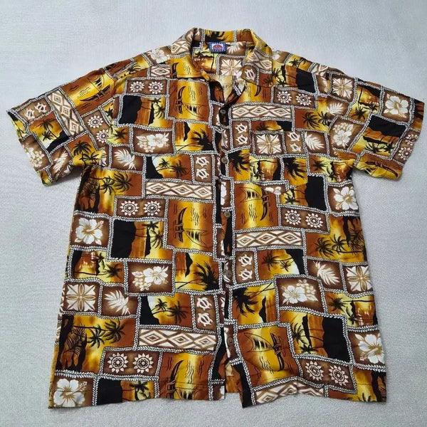 [BUNJANG] USA SUNWEAR Hawaiian Pattern Short-Sleeve Shirt / USA SUNWEAR 하와이안 셔츠 패턴 반팔 105