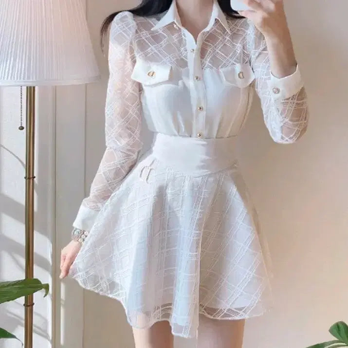 [BUNJANG] Ice Vanilla Skirt / 수입의류 치마 홀복 아이스바닐라