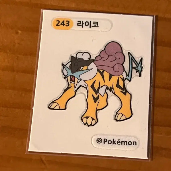 [BUNJANG] Pokemon Sticker 3-Digit Raikou #243 / 포켓몬스터 띠부실 (띠부씰) 3자리 라이코 243