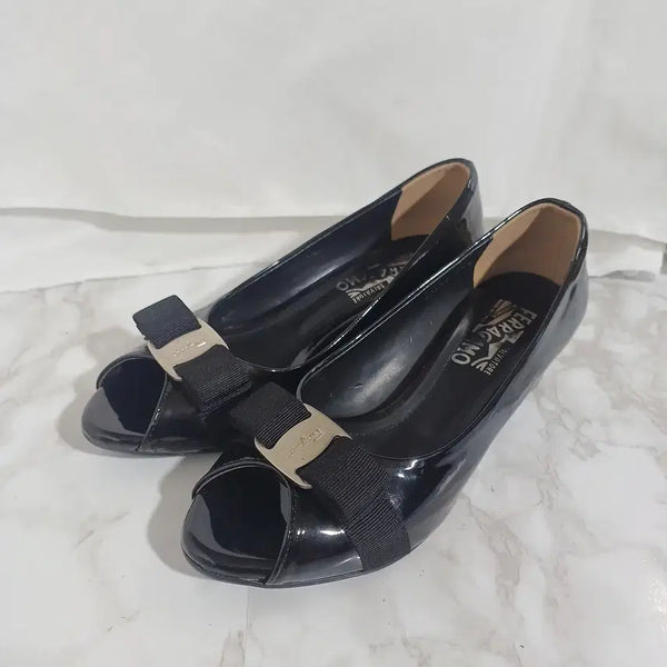 [BUNJANG] Salvatore Ferragamo Women's Open-Toe Pumps 235 / 페라가모 여성 오픈토 펌프스 235 (26D309)