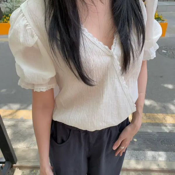 [BUNJANG] Le Havre Smoothie Wrap Blouse / 르아브르 스무디 랩 블라우스