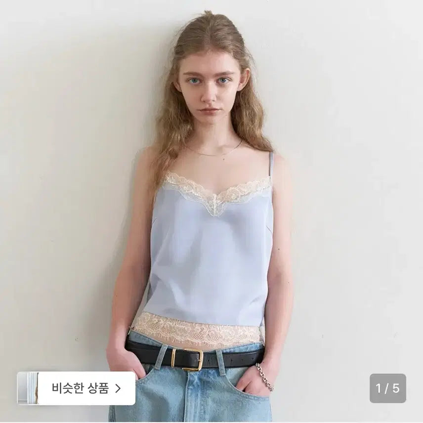 [BUNJANG] Tudmont Satin Lace Blouse Top / 튜드먼트 새틴 레이스 블라우스 탑