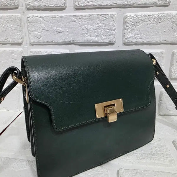 [BUNJANG] Magishood Leather Cross Bag Deep Green / 마지셔우드 크로스 백