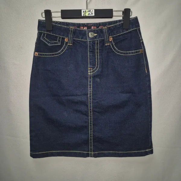 [BUNJANG] Denim Skirt - XS Size, Stretchable, Dark Wash / 새상품 XS 스판 청치마