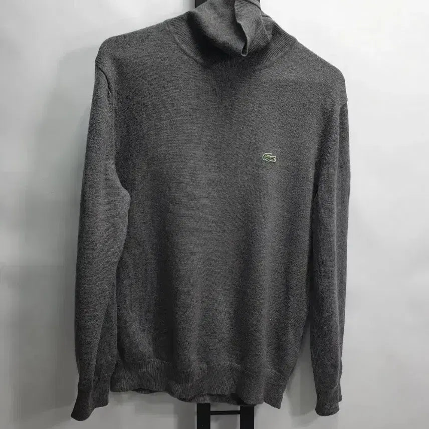 [BUNJANG] Lacoste Men's Wool Turtleneck Sweater - Grey (Size 100) / 라코스테 터틀넥 니트 목폴라 울 스웨터 그레이 100