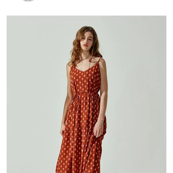 [BUNJANG] Molly's Strap Tiered Long Dress / 몰리스 스트랩 티어드 롱 원피스