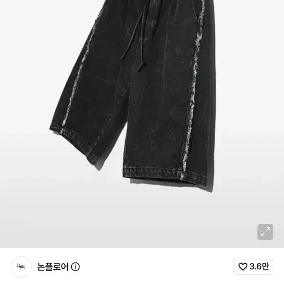 [BUNJANG] Nonfloor Rough Cut Bermuda Pants L Black Washed Cut-off Denim / [새상품] 논플로어 러프 컷 버뮤다 팬츠 L 블랙 컷오프 워싱 흑청 바지
