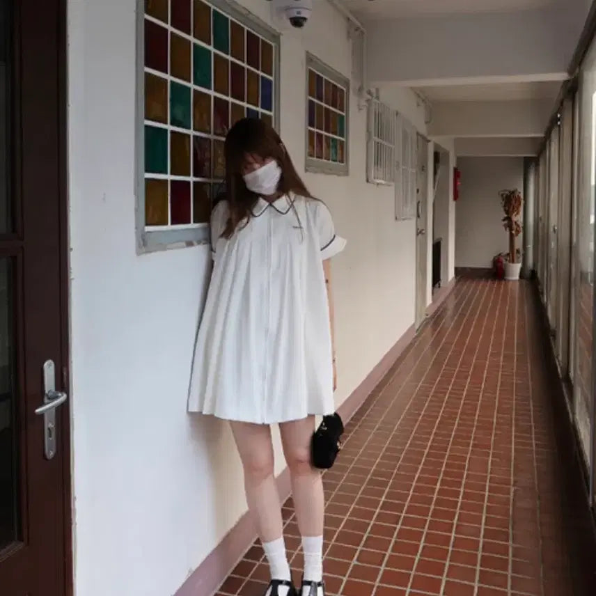 [BUNJANG] Freckle Sailor Tennis Short Sleeve Dress / 프레클 세일러 테니스 반팔 원피스 드레스
