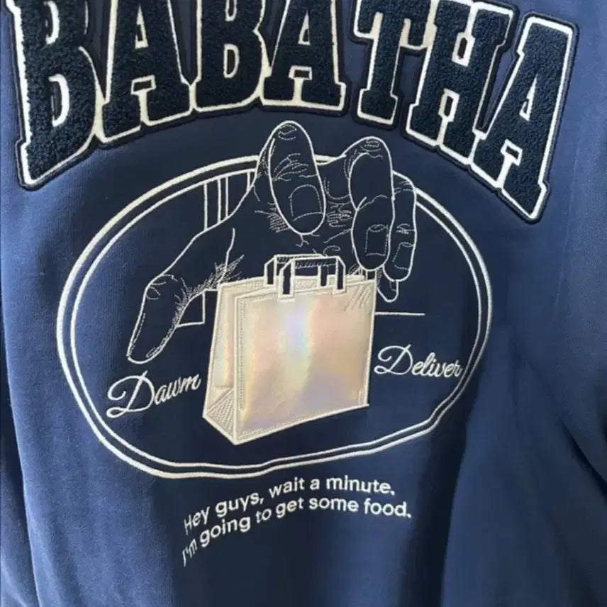 [BUNJANG] Babata Sweatshirt Navy / 바바타 맨투맨 네이비