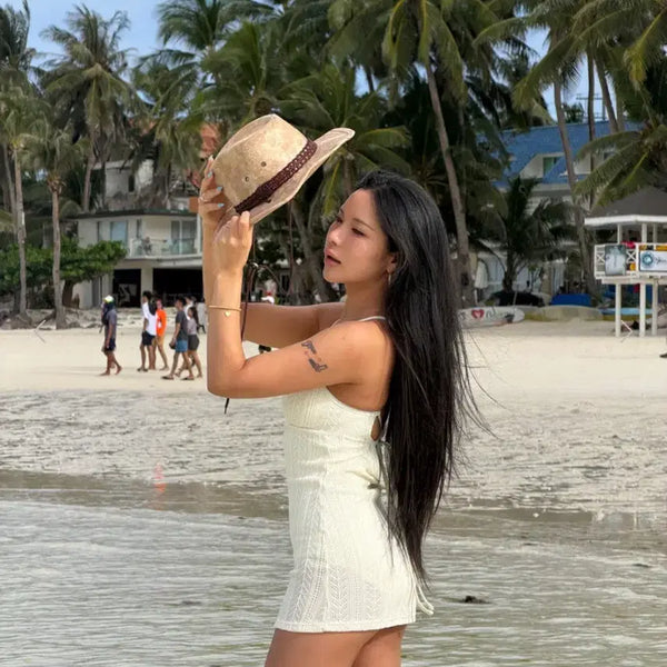 [BUNJANG] Dorothy X Youngwon Knit Monokini Ivory/Peach Pink Exchange / 도로시와X영원 니트 모노키니 아이보리>피치핑크 교환