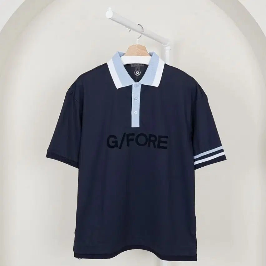 [BUNJANG] G/FORE Men's Knit Color-Blocked Pique Polo Shirt / 지포어 남성 니트 카라 배색 피케 티셔츠