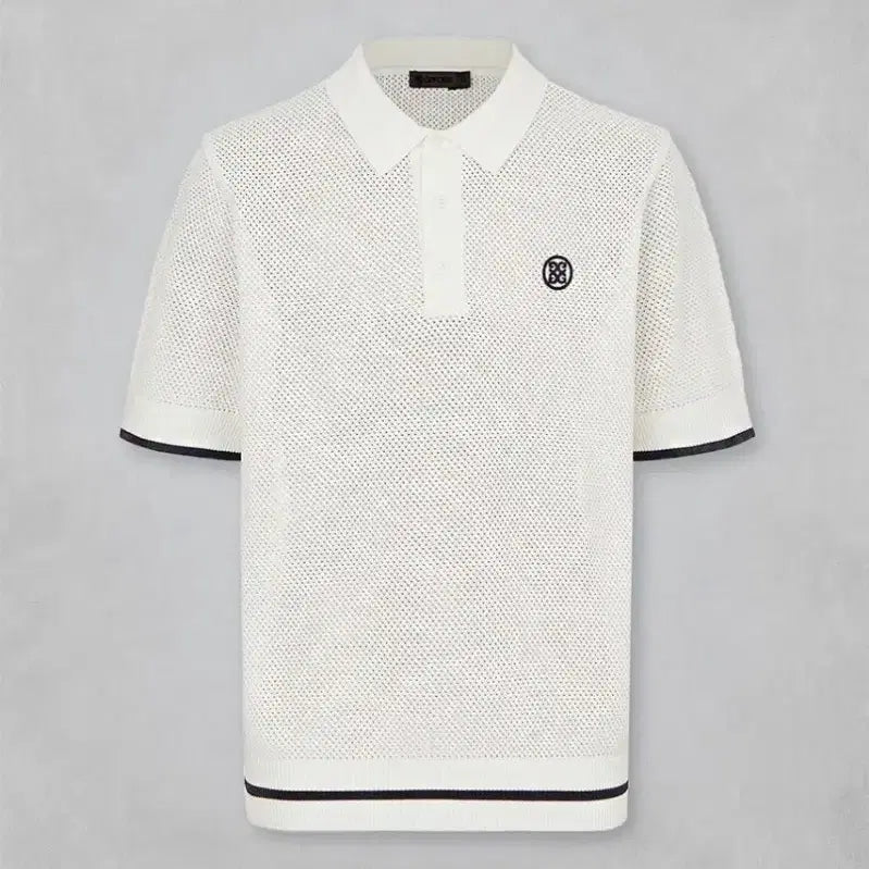 [BUNJANG] G/FORE Crochet Short Sleeve Polo Sweater / 지포어 크로셰 숏 슬리브 폴로 스웨터