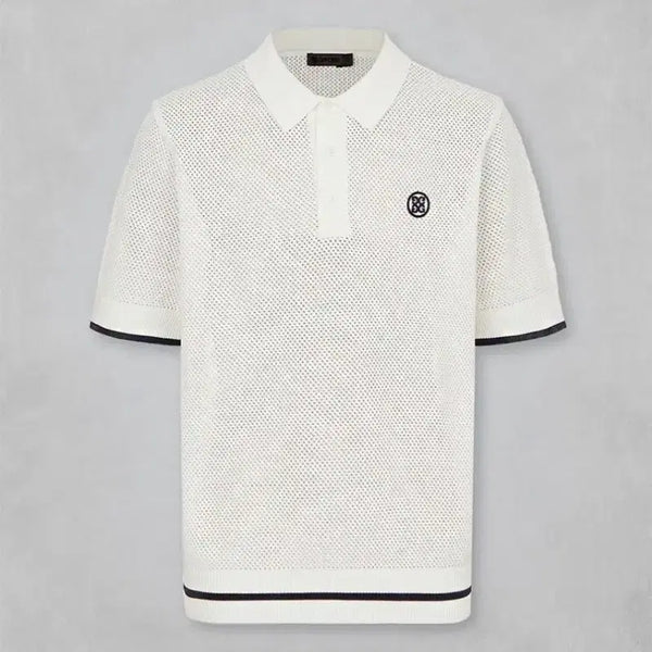 [BUNJANG] G/FORE Crochet Short Sleeve Polo Sweater / 지포어 크로셰 숏 슬리브 폴로 스웨터