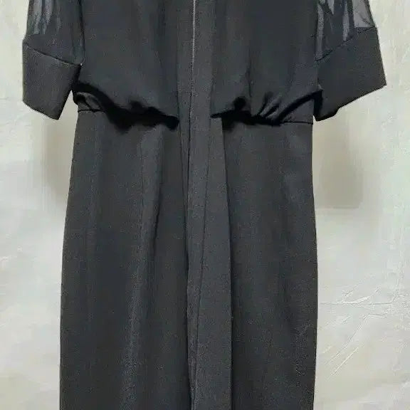 [BUNJANG] Com.Pa.Nia Chiffon Zip-Up Midi Dress / 꼼빠냐  쉬폰 나시일체형 지퍼 원피스