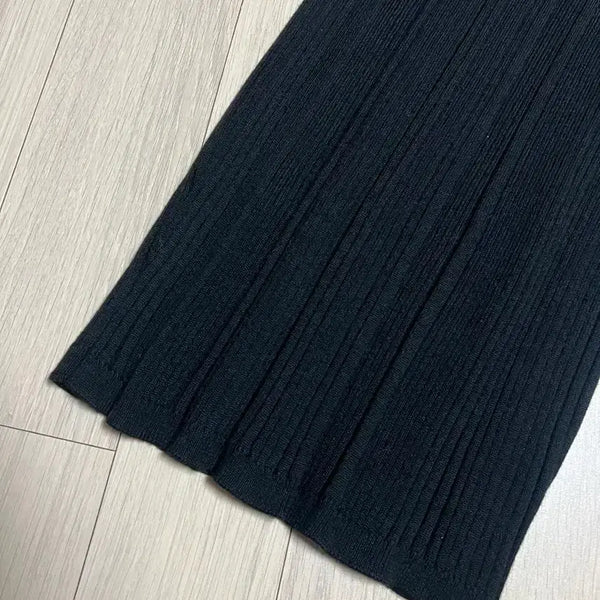 [BUNJANG] RAON Irregular Rib Skirt Wool Ribbed Knit Long Skirt / 라온 RAON 불규칙 리브 스커트 울 골지 니트 롱치마밴딩라온컴퍼니뮤제라