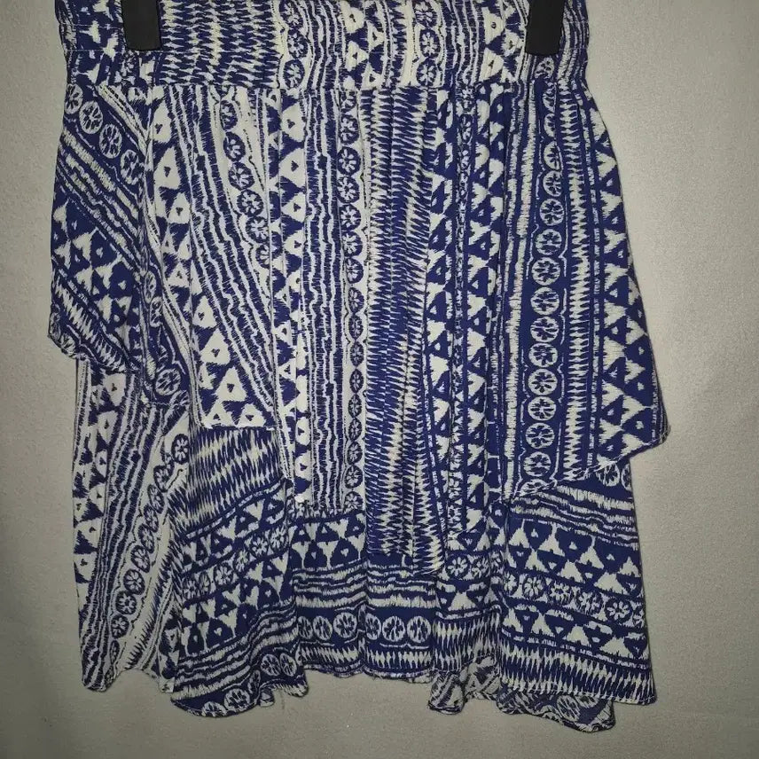 [BUNJANG] Blue White Pattern Culottes Skirt / 블루 화이트 패턴 큐롯 치마 개당