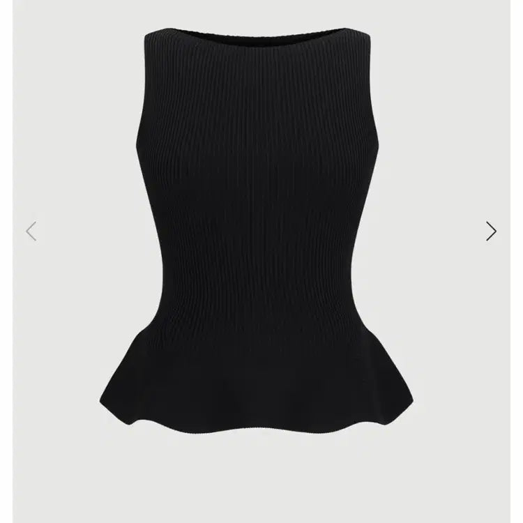 [BUNJANG] Raw Sugar Sleeveless Peplum Top & Skirt Set - Black / rawsugar 로우슈가 슬리브리스 스커트 세트 블랙