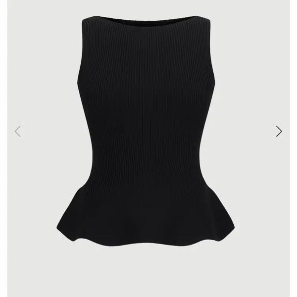 [BUNJANG] Raw Sugar Sleeveless Peplum Top & Skirt Set - Black / rawsugar 로우슈가 슬리브리스 스커트 세트 블랙