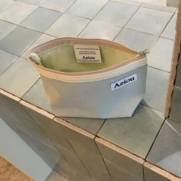 [BUNJANG] Aeiou Pouch Mint Grey Stone L Size / 아에이오우파우치 Mint grey stone L size